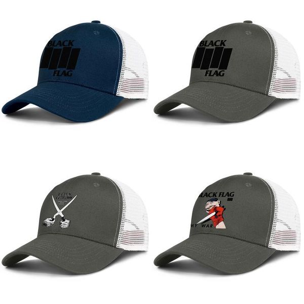 

black flag my war mens and women adjustable trucker meshcap design fitted custom stylish baseballhats everything went black flag bars, Blue;gray