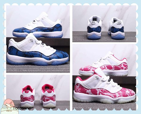 

11 low wmns pink snakeskin white watermelon-black women basketball shoes new style 11s blue snakeskin mens athletic designer sneakers