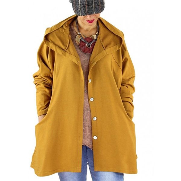 

autumn winter women casual coats hooded collar trench coat long sleeve slim outwear lapel trench with pockets female clothing, Tan;black