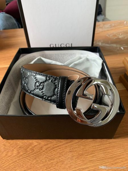 

2019 new design fashion leather belt men and women luxury business belt with the box, Black;brown