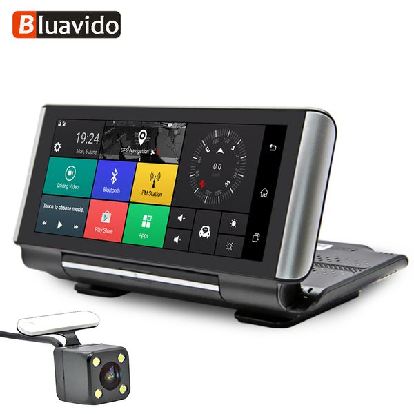 

bluavido 7 inch 4g android car dash camera gps navigation adas fhd 1080p auto video recorder dvr wifi bt remote monitor g-sensor