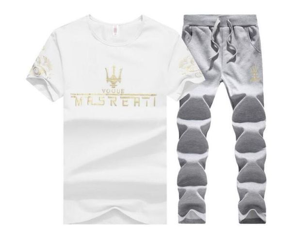 

summer men's simple stamping o-neck wild sports set large size eb men's short t-shirt mens sports suits ensemble, Gray