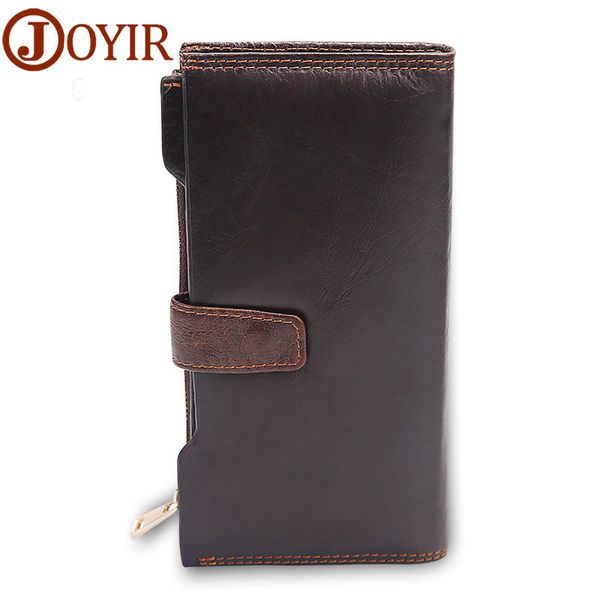 

2019 fashion genuine leather men wallets hasp zipper design business male fashion card holder long clutch european purses for promotion best, Red;black