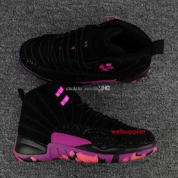 

boxnew with 2019 doernbecher charitable jumpman 12 men basketball shoes black hyper violet pink blast 12s retro sports mens chaussures