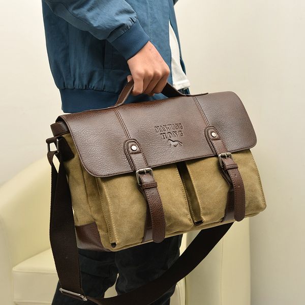 

vintage men's messenger bags canvas shoulder bag fashion men business crossbody bag travel handbag