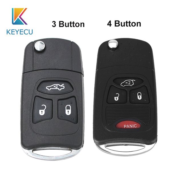 

keyecu 3 /3+1/ 4 small / big button remote flip key shell case for 200 pt cruiser 300c sebring compass wrangler