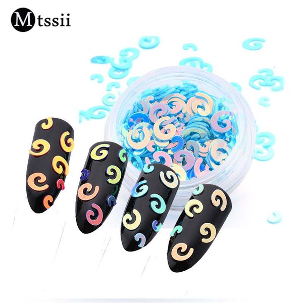 

mtssii 3d shinning nail sequin e shape purple color diy paillette for nails tips face nail art decor 3d beauty flakes, Silver;gold