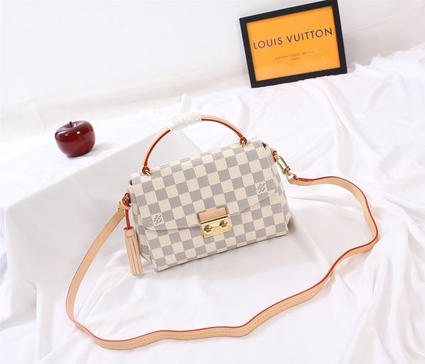 

Cla ic color brwon letter logo leather women handbag fa hion men leather houler bag m41581 21 5 18 9