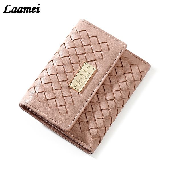 

мульти-карта бумажник держатель женщины 2020 позиции переплетения корейский складываем короткие засов клатч портмоне для путешествий, Red;black