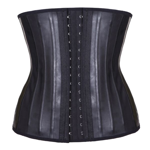 

women's 25 steel boned latex waist train corset underbust corsets and bustiers body shaper plussize 5xl harness bustier corselet, Black;white