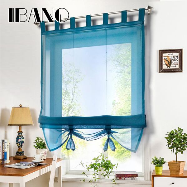 

roman curtains 1 pcs/lot tulle curtains sheer window curtain for kitchen living room voile screening panel with plastic tubes