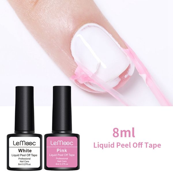 

8ml anti-ing peel off nail art latex cuticle guard pink cuticle protector nail polish manicure art latex new s1, Red;pink