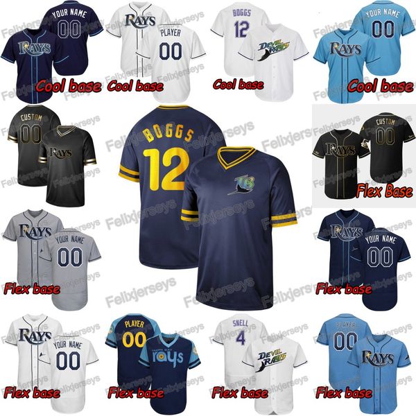 

12 Wade Boggs 2019 Golden Edition Tyler Glasnow Blake Snell Tommy Pham Willy Adames Austin Meadows Rays Brandon Lowe Kevin Kiermaier Jersey