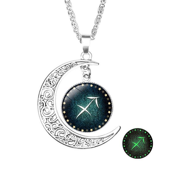 

niuyitid horoscope astrology zodiac necklaces & pendants men women 12 constellation necklace celestial moon keepsake jewelry, Silver
