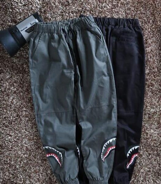 

19ss spring and autumn europe and the united states tide brand animal teeth pattern printing casual beam trousers overalls, Black