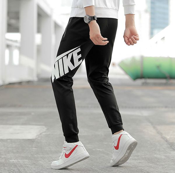 

мужские спортивные брюки мода тенденция брюки колледж стиль дикий луч ноги тренировочные брюки 2019 осень новый высокое качество размер -5x, Black