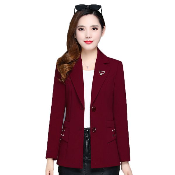 

2020 spring and autumn ladies clothing new middle-aged and women suit jacket fashion slim women blazer coat plus size 5xl, White;black