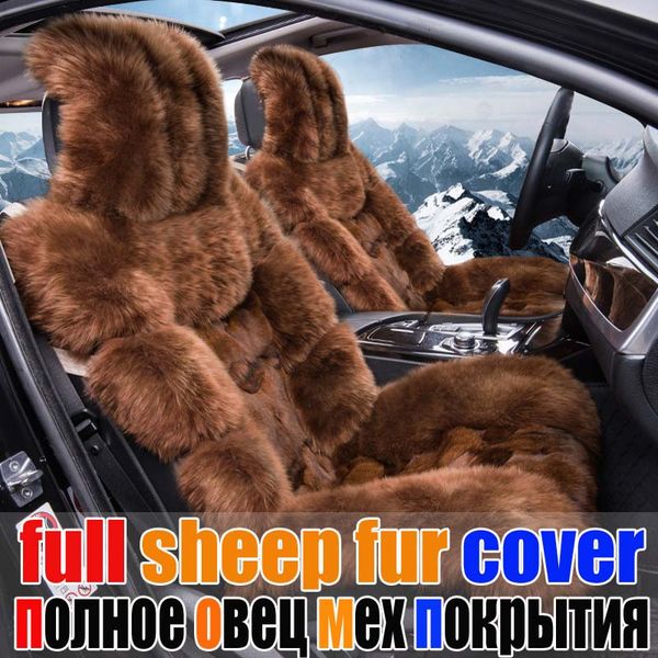 

зима полный овец автокресло крышка подушки высокого класса мода шерсть автокресло крышка подушки пять мест чехлы для одного комплекта