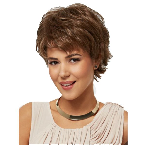Woman Wig With Short Curly Blond Hair Wig Brown Curly Short Wigs