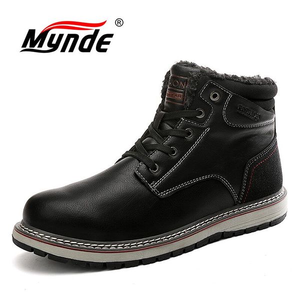 

2019 winter keep warm men boots winter waterproof ankle boots riding outdoor working snow men's shoes big size 40-47, Black