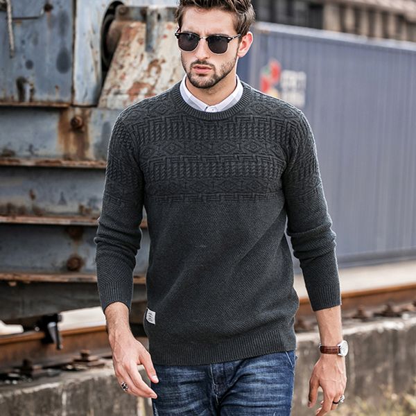 

isurvivor 2018 men winter autumn knitted sweaters pullovers hombre male casual fashion slim fit o neck knitwear sweaters men, White;black