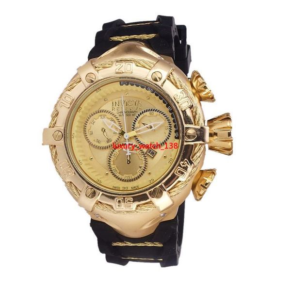 

invicta luxury gold часы мужчины спорт кварцевых часы хронограф авто дата резинка наручные часы для мужского дара 2019, Slivery;brown