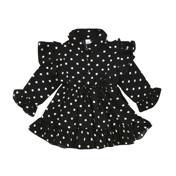 

2020 dot печати ruched одевают малышей детские девочек принцесса платья одежда casual оборками партии способа лета платье, Red;yellow