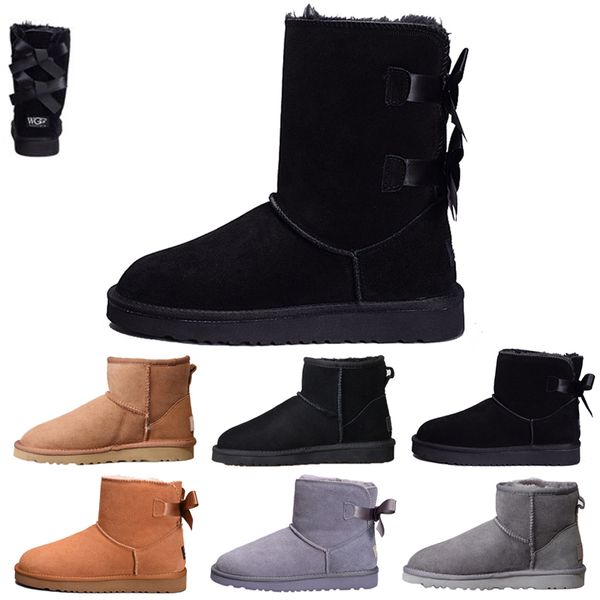 

New WGG classic boots for women shoes ankle chestnut ankle grey blue designer snow fur boot women ankle boots