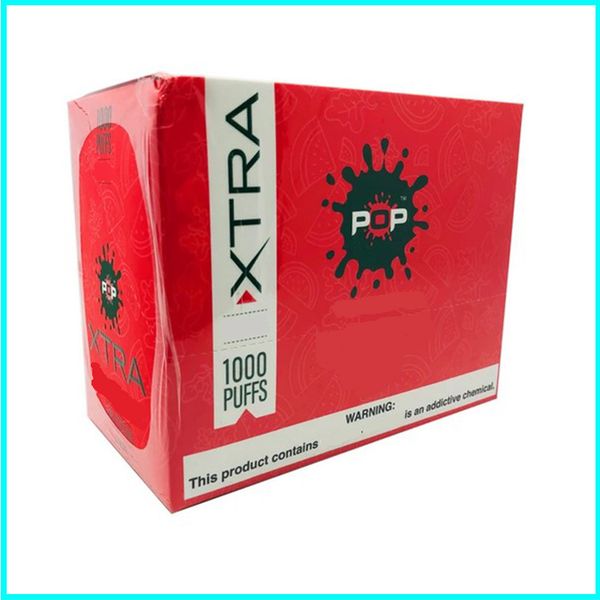 

Новые POP Xtra Одноразовые устройства Предварительно заполненные 3,5 мл Big Volume Pod 1000 затяжек Одноразовая Vape Pen VS Bidi Стик СЛОЙКА PLUS СЛОЙКА Glow