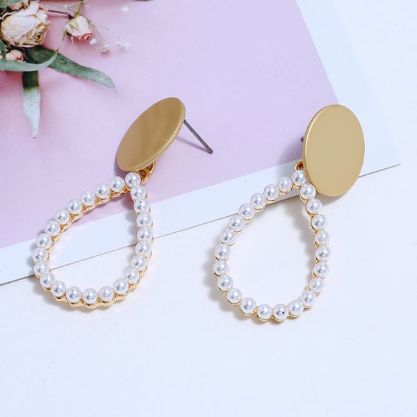 

wngmngl 2019 новые женские серьги мода cystal искусственный жемчуг pendientes круглые длинные серьги падения для девочек часть подарок ювели, Silver