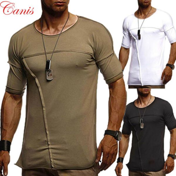 

мужчины slim fit с коротким рукавом повседневная футболка o-образным вырезом обычная рубашка топы мышцы тройник, White;black