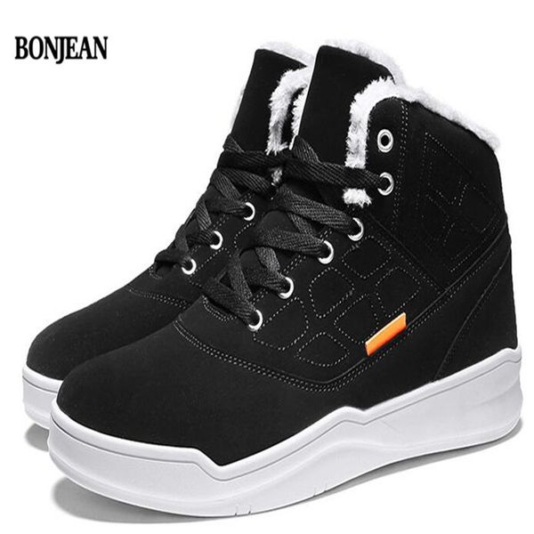 

2019 plus velvet warm cotton shoes fashion casual shoes men outdoor sports wild high-board ing, Black