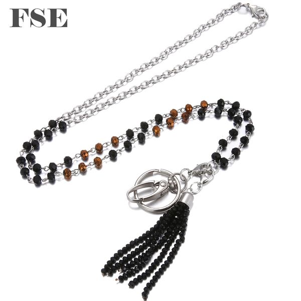 

wholesale multi styles office id holder working lanyard necklace badge id card key holder neck straps key chains beads necklace jewelry 001d, Silver