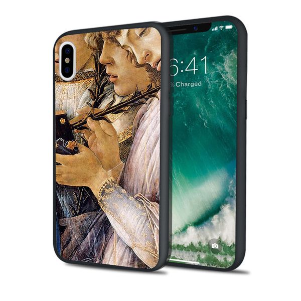 

coque vintage painting phone case for iphone 11 pro xs max xr 8 7 6s plus 5s se 5 case black soft silicone tpu cover.