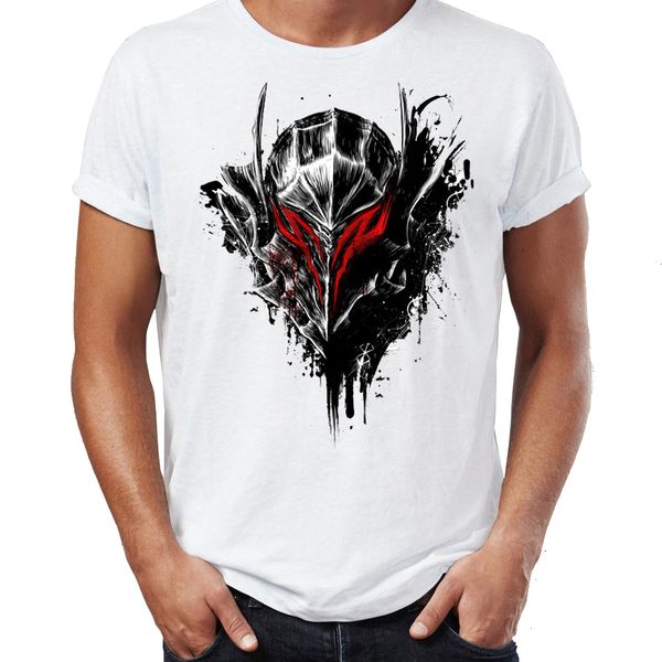 

men's t shirt berserk manga anime black warrior awesome artwork printed tee, White;black