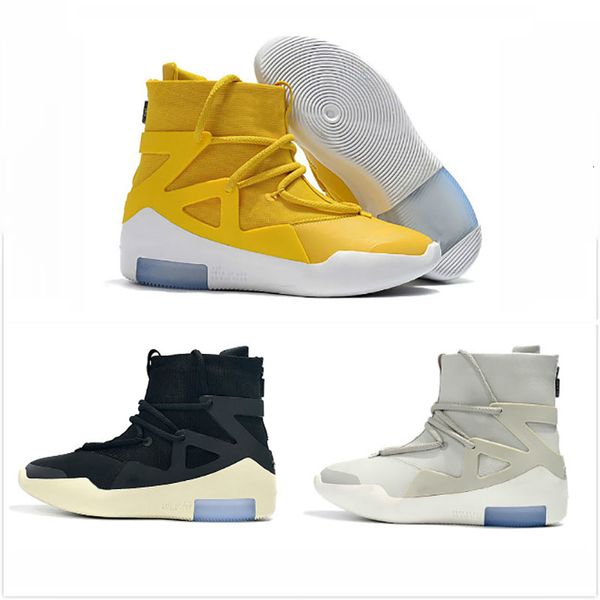 

new fear of god 1 amarillo fog boots shoes yellow grey black sail basketball shoes men sports designer sneakers