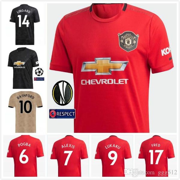 

2019/20 manchester maguire pogba lingard united soccer jerseys man 19 20 utd martial rashford james wan bissaka men kids football kits shirt, Black;yellow