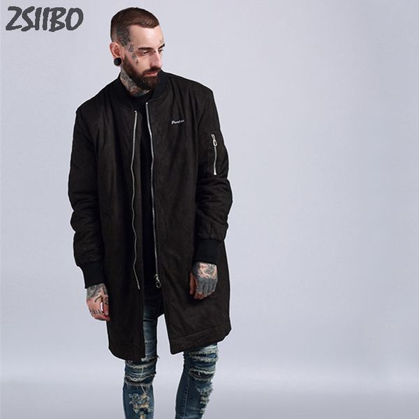 

autumn winter harajuku men casual coat thicken woolen suede coat business male solid classic overcoat medium long jackets, Black