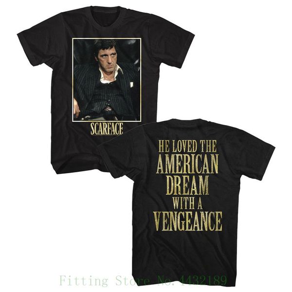 

mens official scarface movie al pacino t shirt 2 sided black cotton s - 5xl youth whites t shirt, White;black