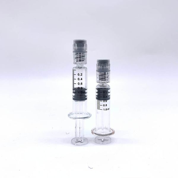 

1ml empty luer lock glass syringes luer head with plastic plug customize packagings box