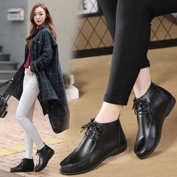 

women boots for girls ladies walking waterproof women boots winter woman ankle nice new rubber shoes, Black