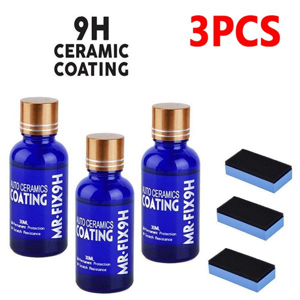 

3 pack 9h anti-scratch car liquid ceramic coat hydrophobic glass coating polish