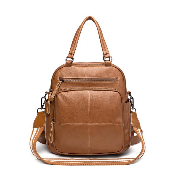 

new leather backpacks women high capacity shoulder bag lady travel backpack mochilas school bags for teenage c1305