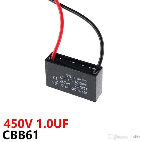 

cbb61 450vac 1uf fan starting capacitor lead length 10cm with line capacitance