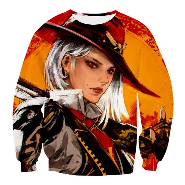 

jumeast new game character women/men 3d sweatshirts cool pattern long sleeved fashion harajuku street outerwear sweatshirts, Black