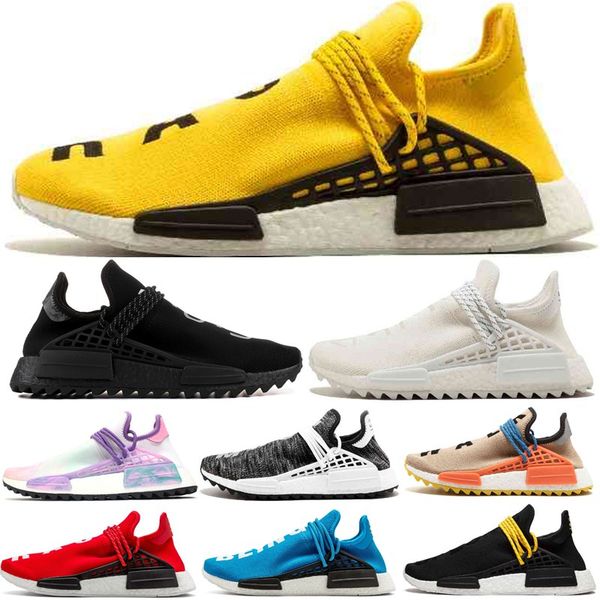 

2019 human race creme nerd solar pack running shoes pharrell williams afro hu trail women mens trainers sneakers, White;red