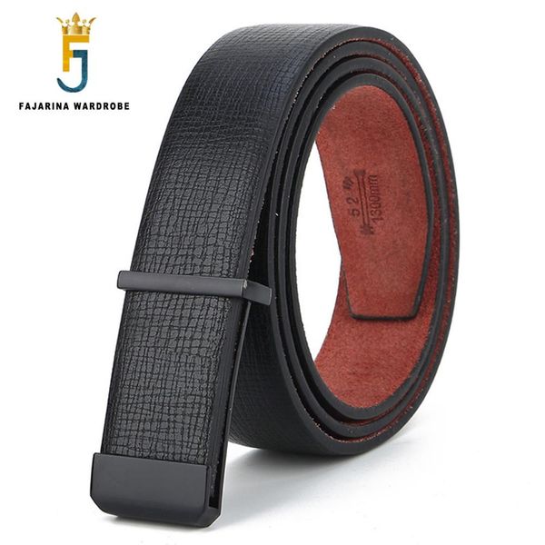 

fajarina new design quality genuine leather belt fashion blank slide buckle metal belts for men accessories hipping n17fj74, Black;brown