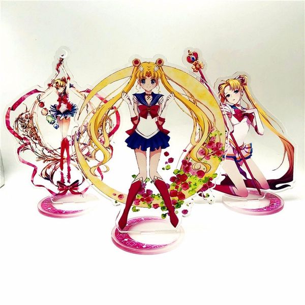 

cartoon anime sailor moon tsukino usagi acrylic key chain cute key ring zinc alloy llavero woman man kids keyring girls keychain, Silver