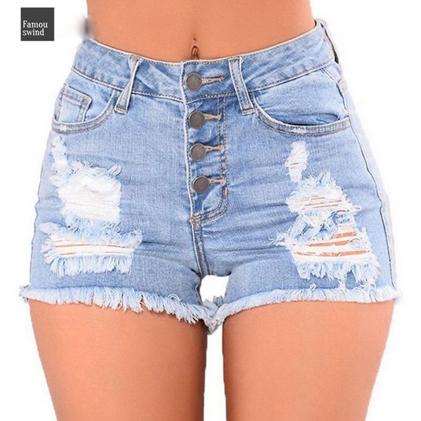 

женские джинсы шорты высокой талией джинсовой моды mujer hole ripped summer streetwear повседневные шорты плюс размер, White;black
