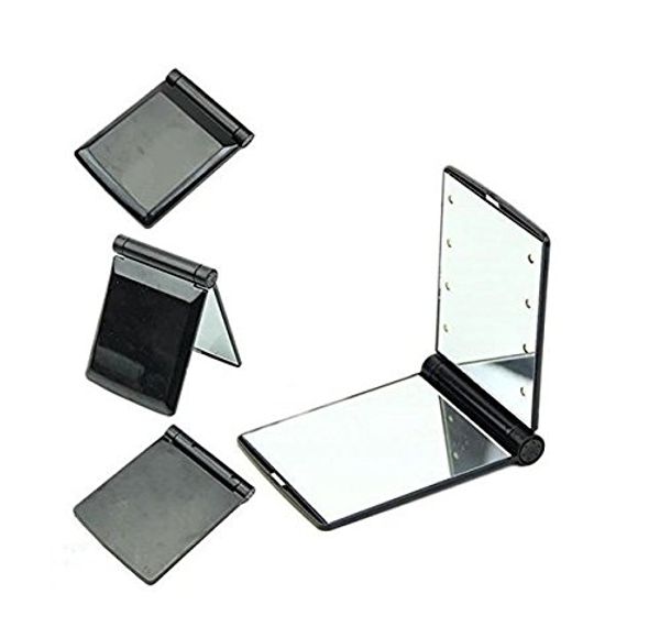 

hand mirror pocket mirror with light led makeup 4 colours available black colorful